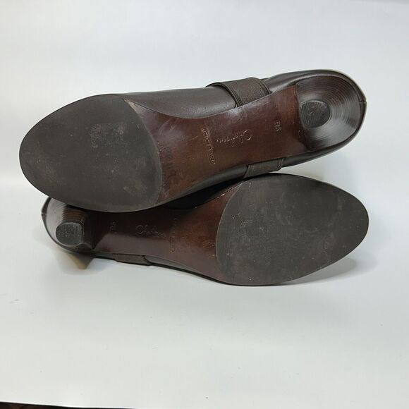 COLE HAAN Air Lyric Pull On Stretch Leather Ankle Booties Brown D29336 Womens 9 - Picture 9 of 10